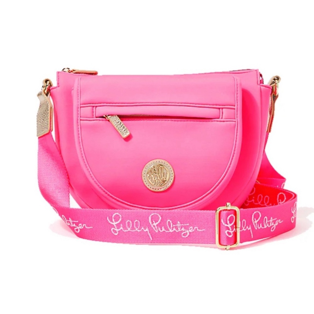 Lilly Pulitzer Giavanna Neoprene Crossbody Bag / Purse in Aura Pink NWOT